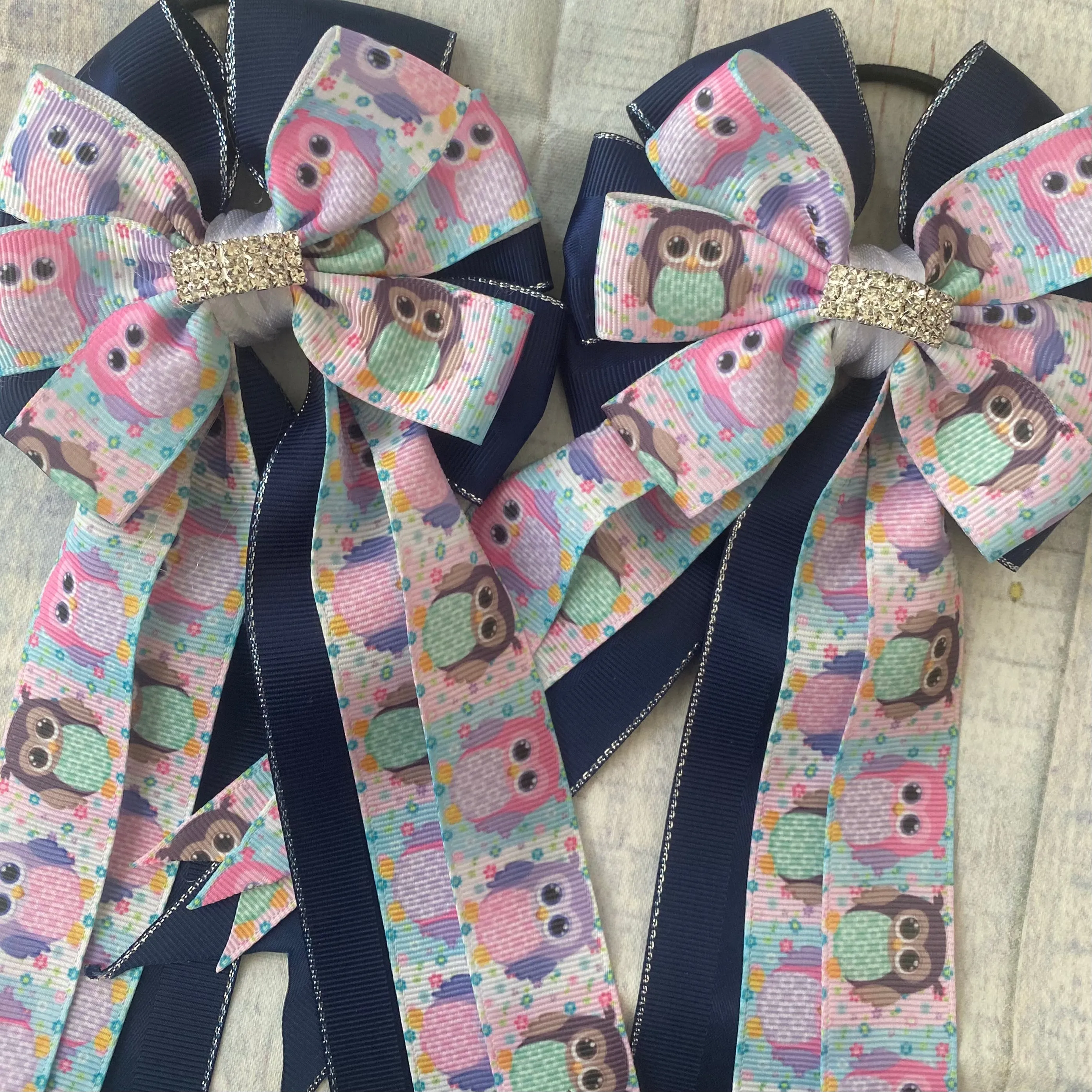 🫶 Show Bows: Owls On Navy