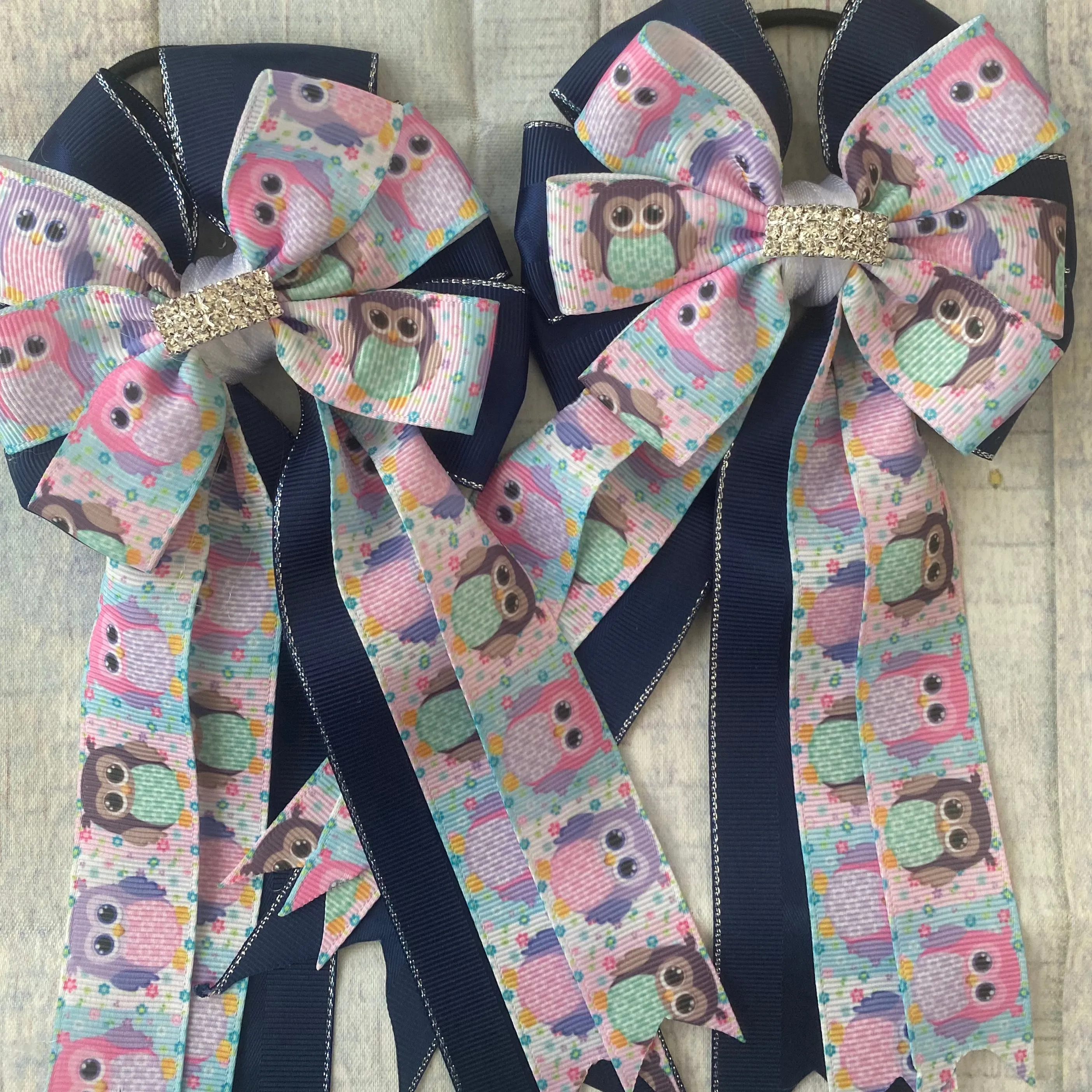 🫶 Show Bows: Owls On Navy