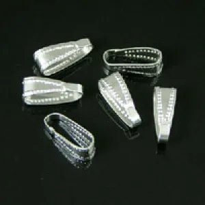 11x4mm Silver Fold-over Bail pkg/12