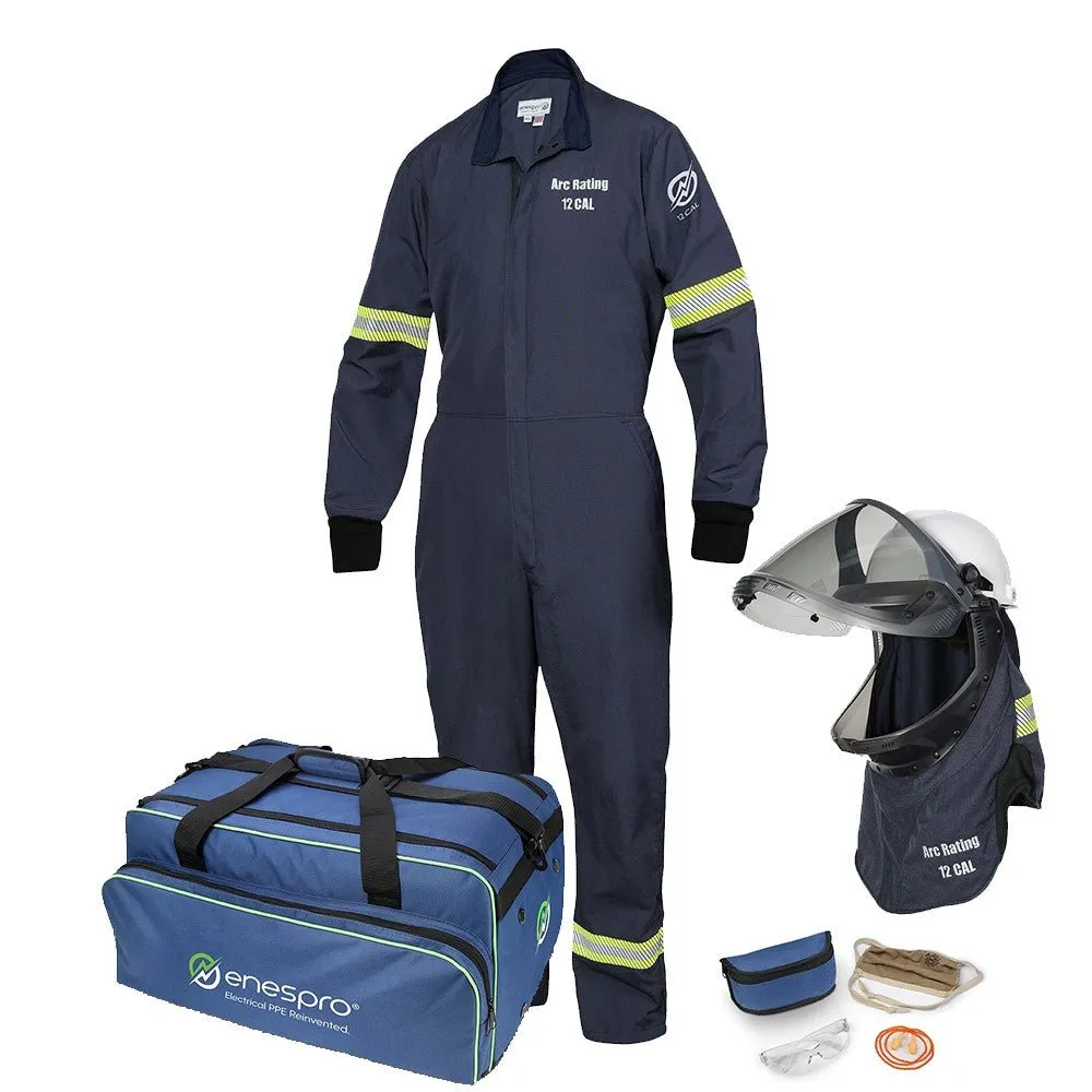 12 Cal Arc Flash Kit (CAT 2) - AirLite Coverall or Jacket & Bib, Helmet or Shroud