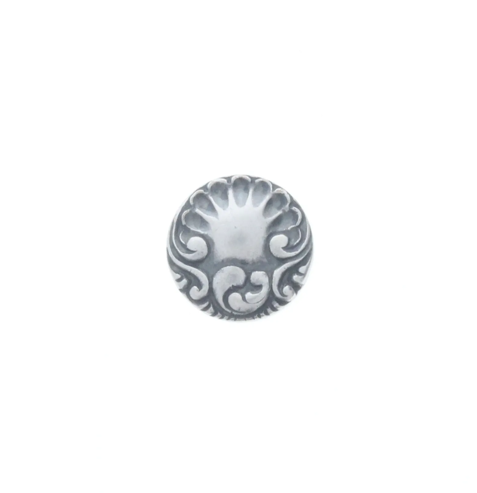 13mm Round Ornamental Medallion, Classic Silver, pk/6