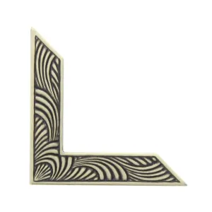 1.5" Metal Corner, Art Deco Corner for books, frames and decor, antique silver, antique gold or rustic brown, Made in USA, Pack of 6