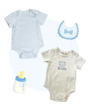 2-Pack Short Sleeve Onesies (Blue)