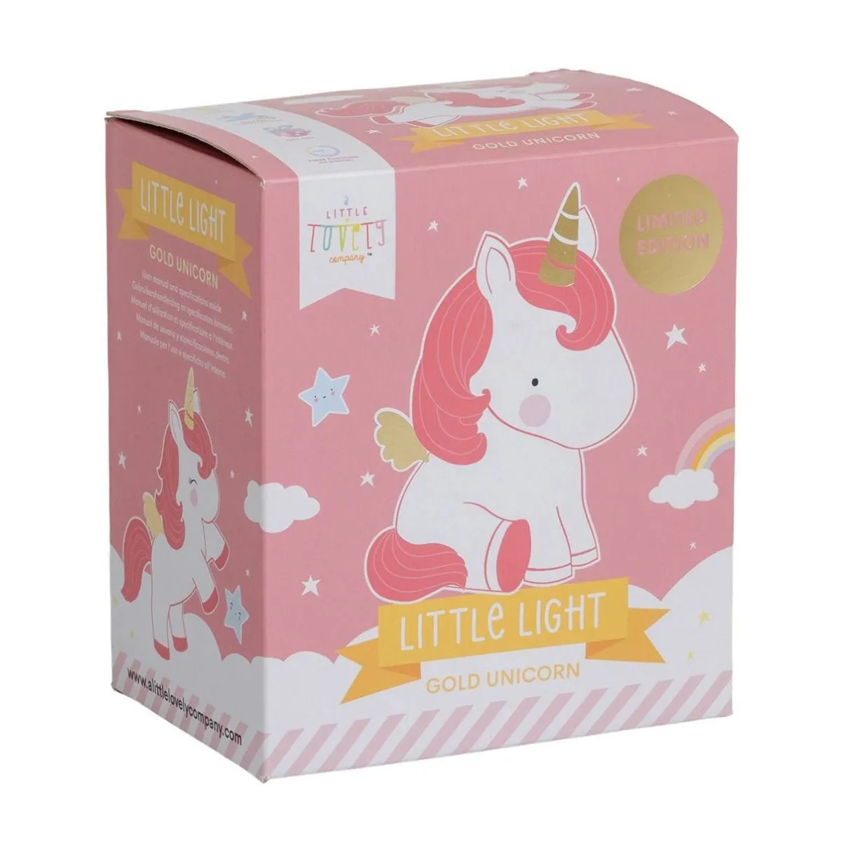 A Little Lovely Company Little Light Unicorn - Gold