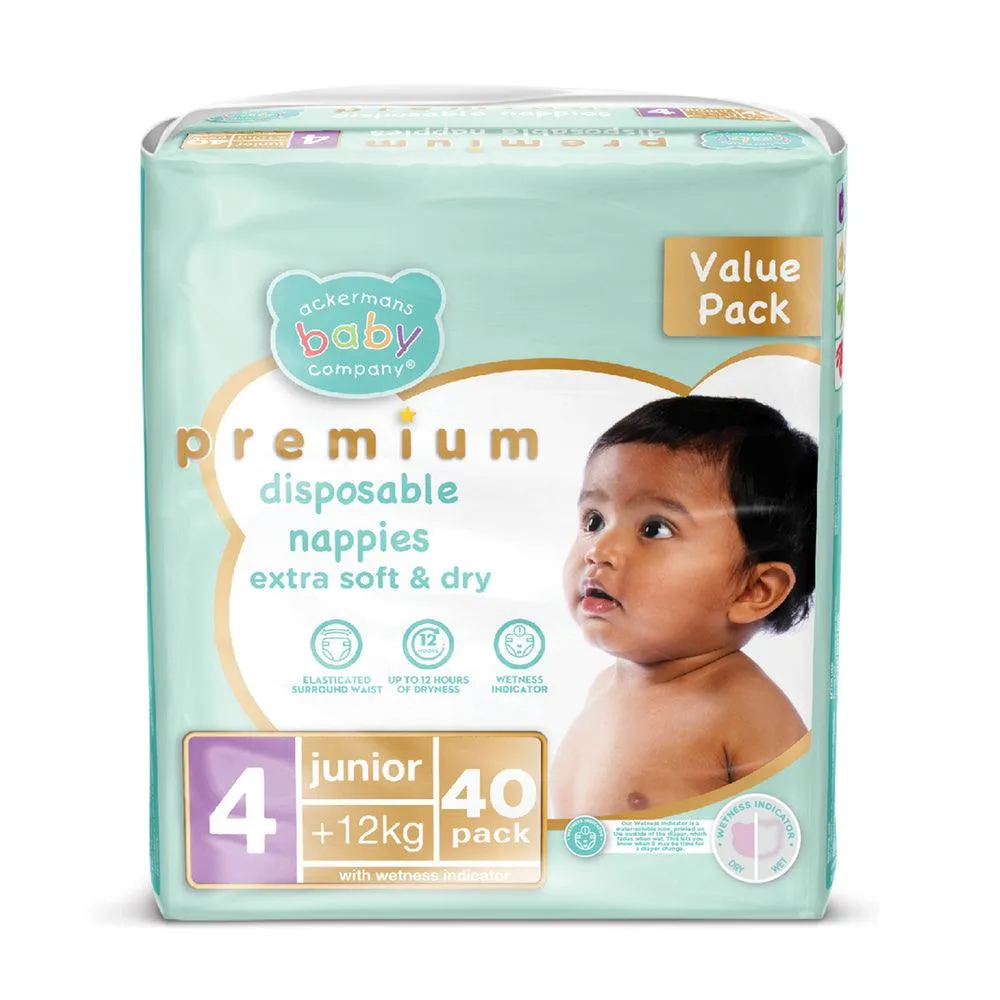 Abc Premium Junior Nappies Size 4 40'S