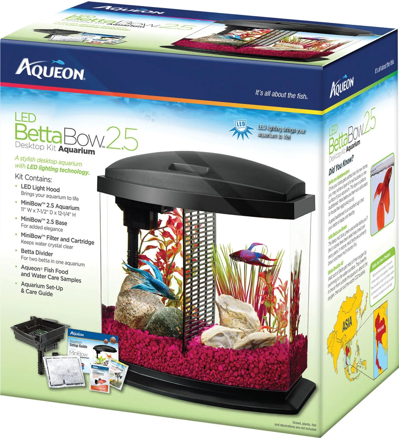 Aqueon Products - Glass - Led Betta Bow Desktop Aquarium Kit