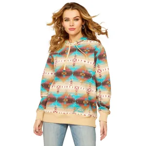 Ariat Ladies Lunas Brown Serrano Southwest Print Hoodie 10052407