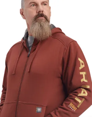 Ariat Men's Rebar Cherry Mahogany Zip Hoodie 10041626