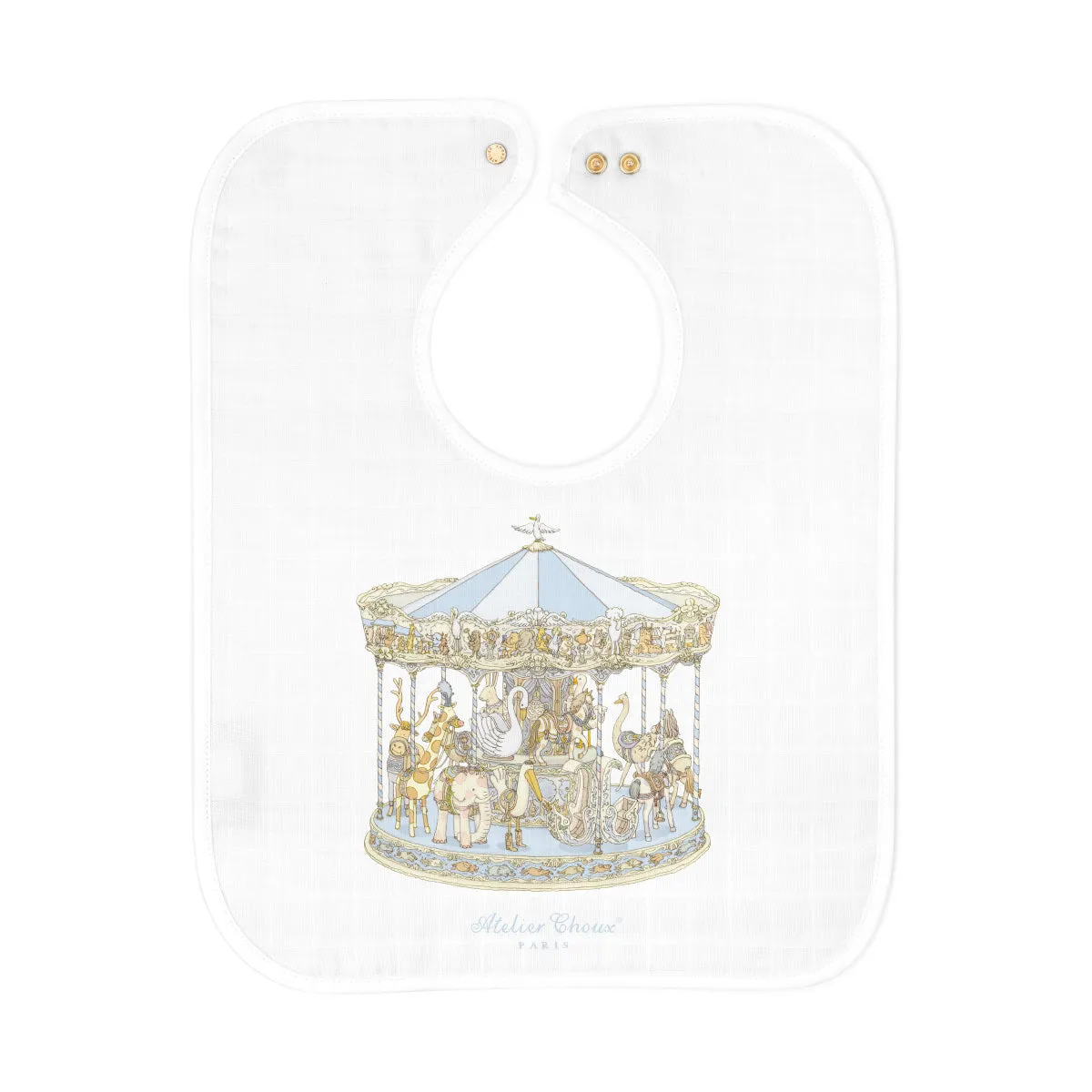 Atelier Choux Large Bib Carousel Blue