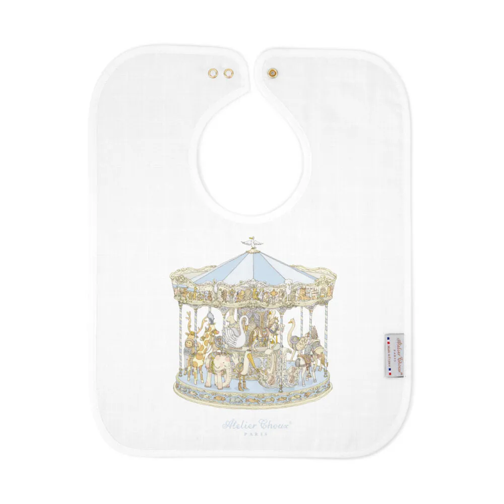 Atelier Choux Large Bib Carousel Blue