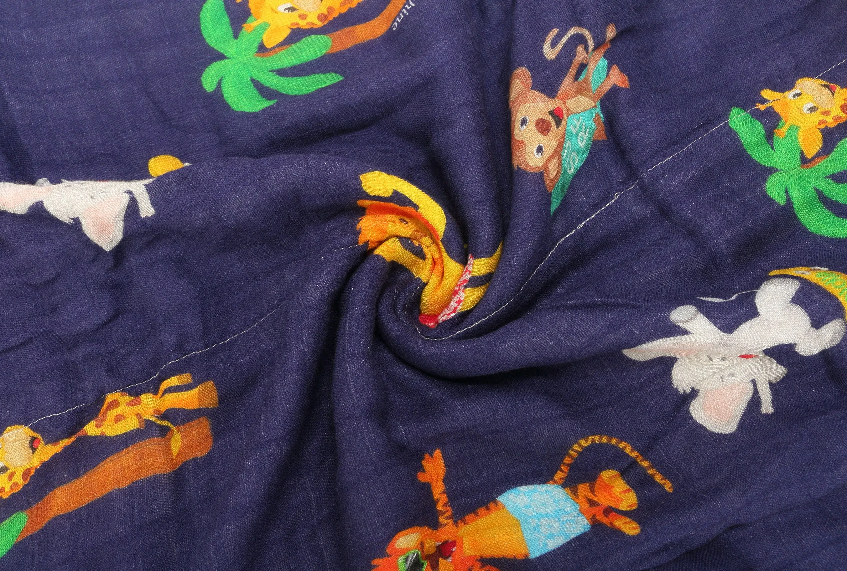 Baby Blanket Zoo Animals Navy