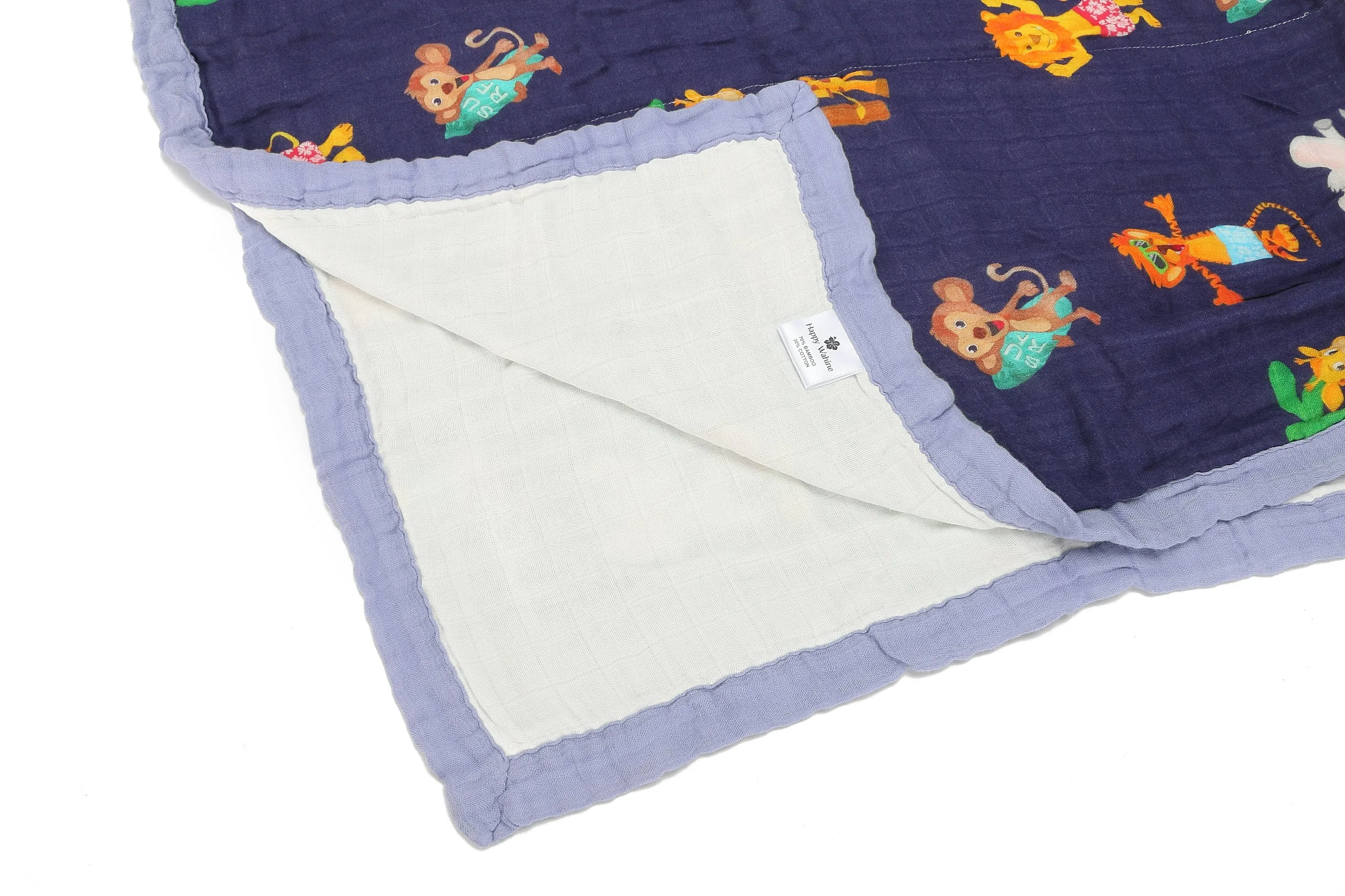 Baby Blanket Zoo Animals Navy