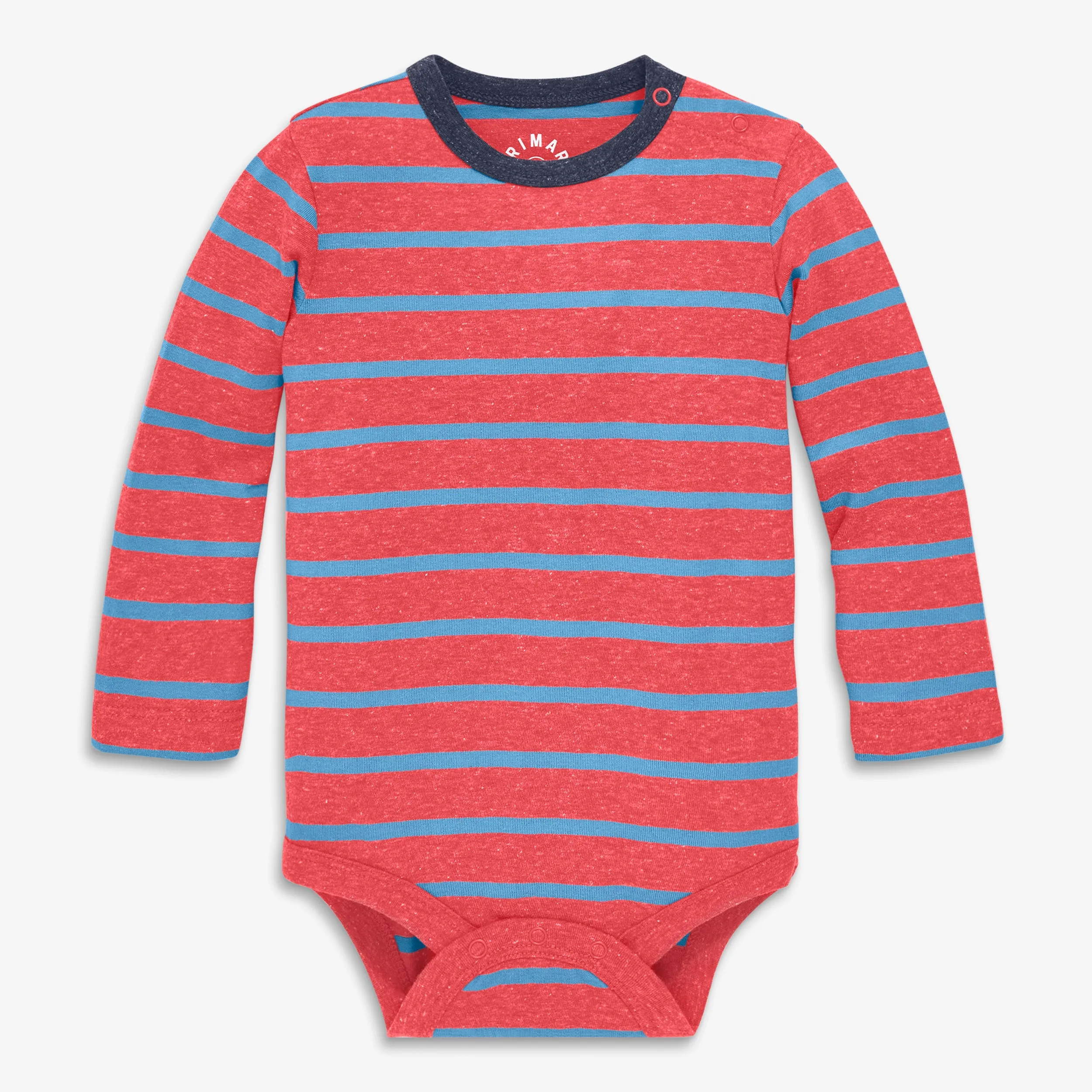 Baby heathered long sleeve babysuit in stripe