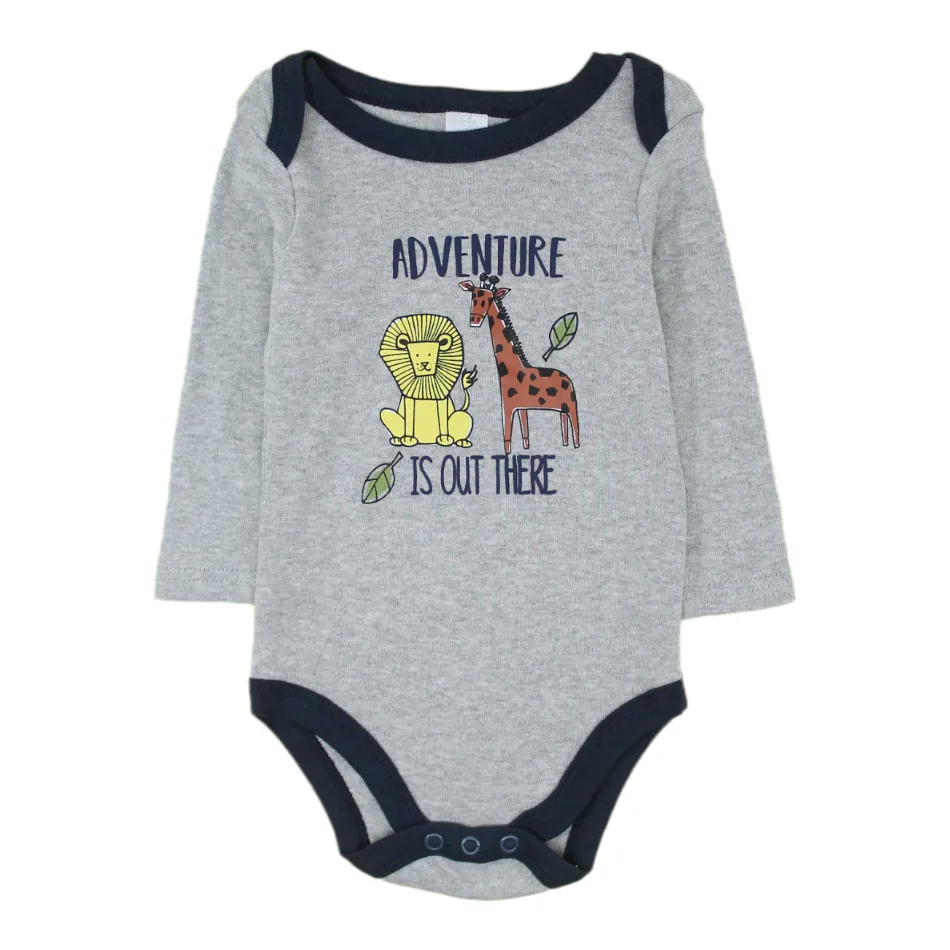 Baby Kiss 3 Pk Full Sleeves Cotton Bodysuits - Adventure Is Out There