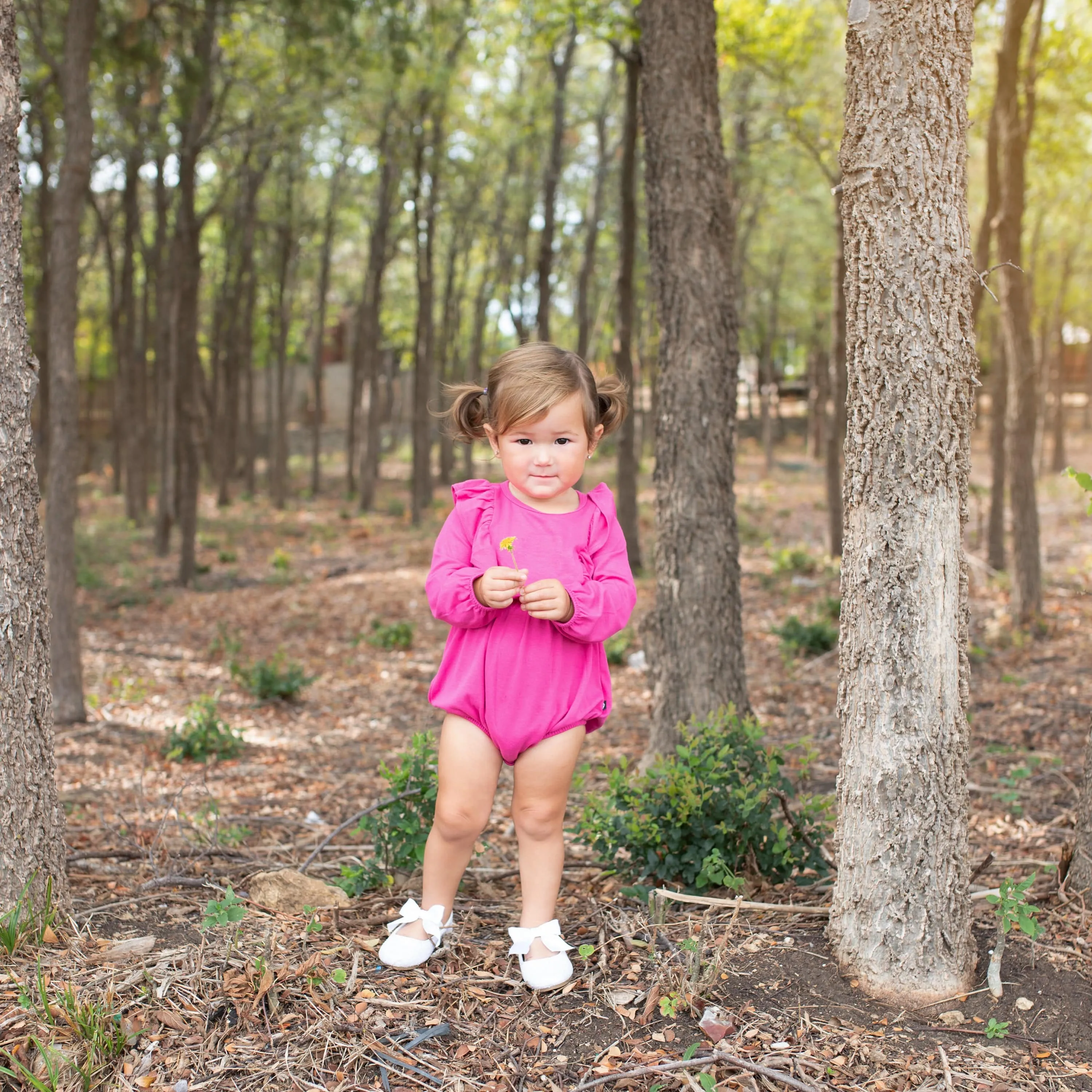 Bamboo Jersey Long Sleeve Bubble Romper in Raspberry