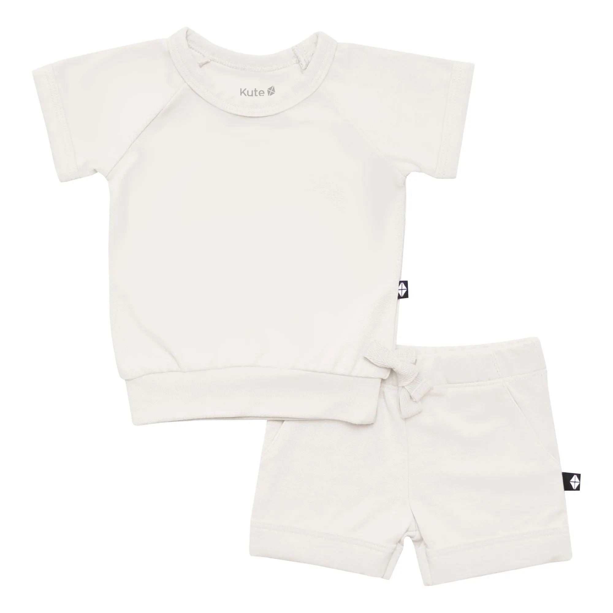 Bamboo Jersey Short Sleeve Jogger Set in Oat