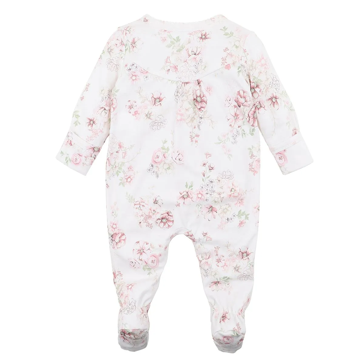 Bebe Amelie Floral L/S Zip Romper (Size NB-1)