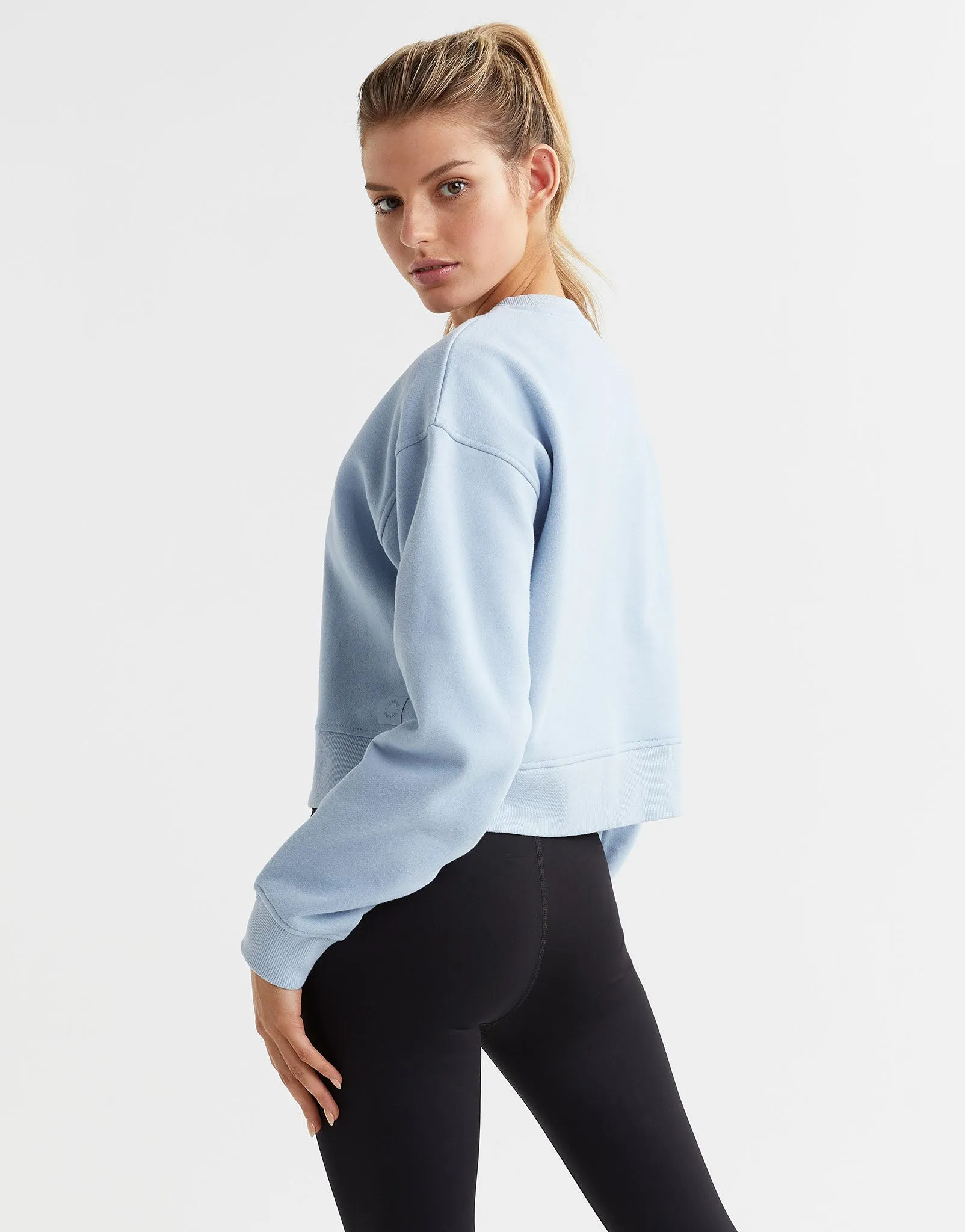 Becca Cropped Sweater in Light Blue