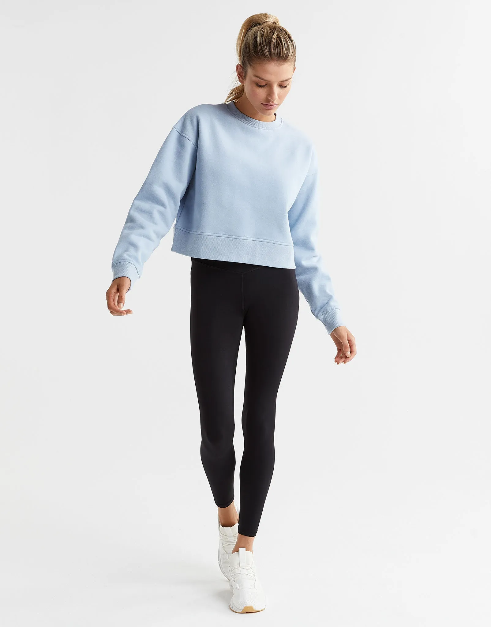 Becca Cropped Sweater in Light Blue