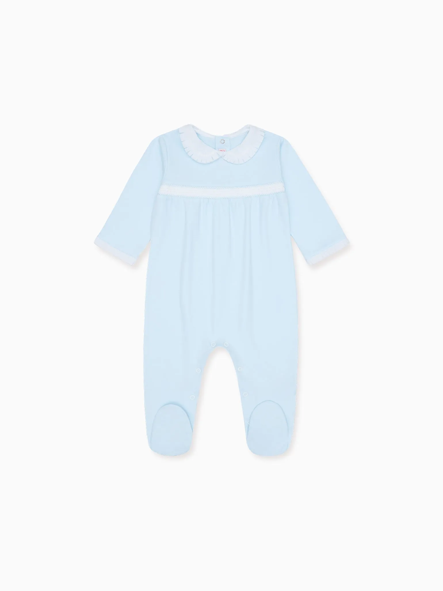 Blue Rosauro Smock Baby Sleepsuit