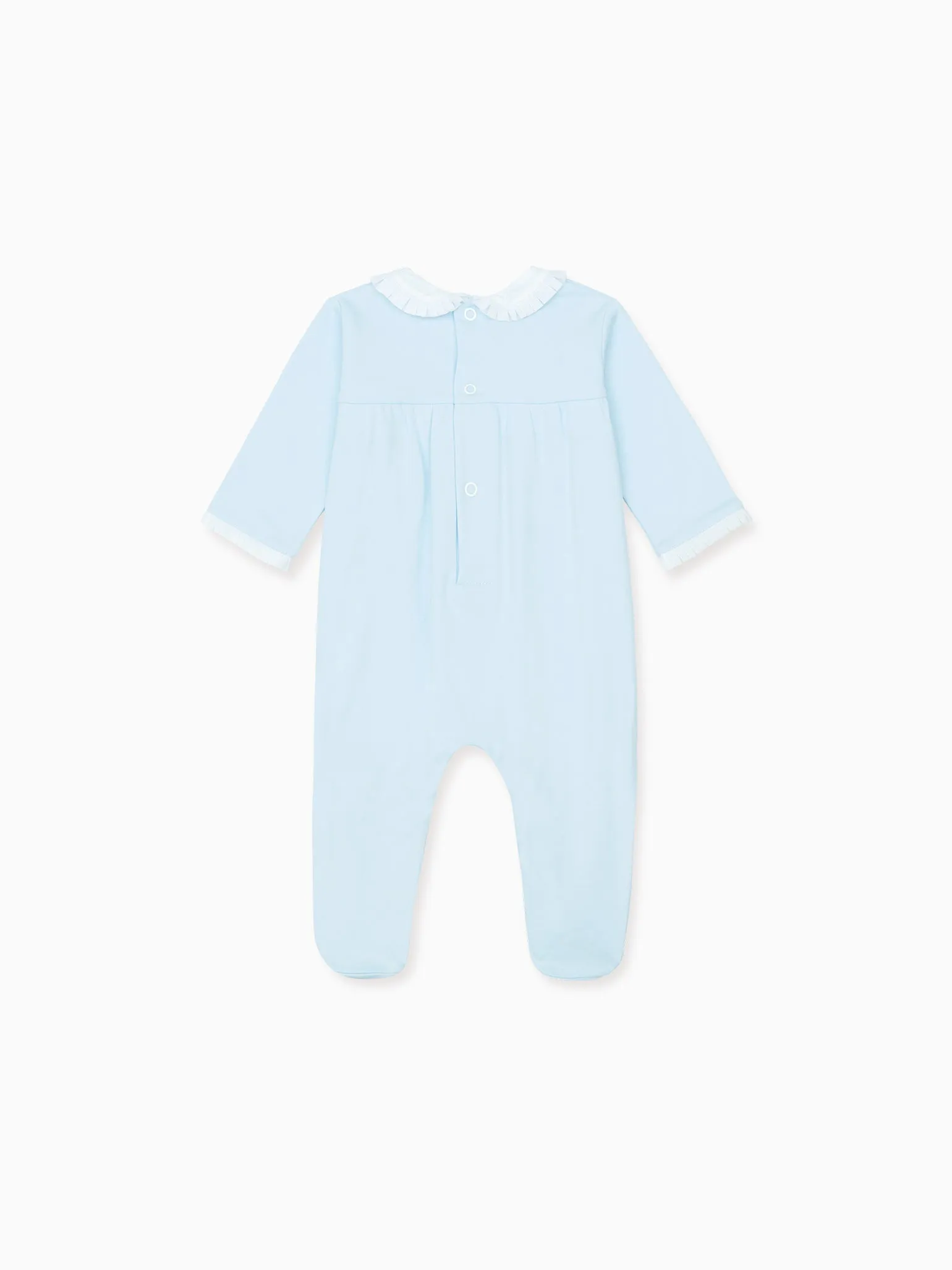 Blue Rosauro Smock Baby Sleepsuit