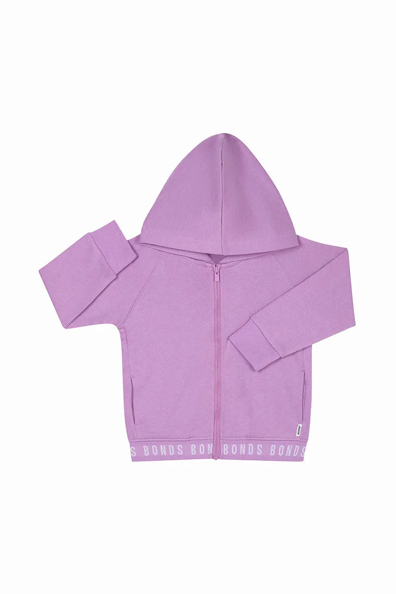 Bonds Kids Logo Fleece Hoodie - Purple Peonie