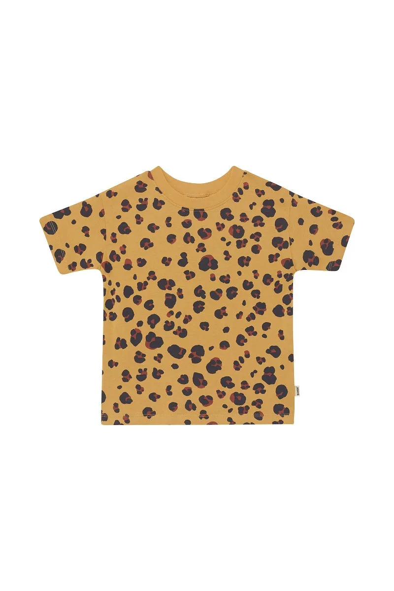 Bonds Kids Short Sleeve Crew Tee - Luxe Leopard Yellow