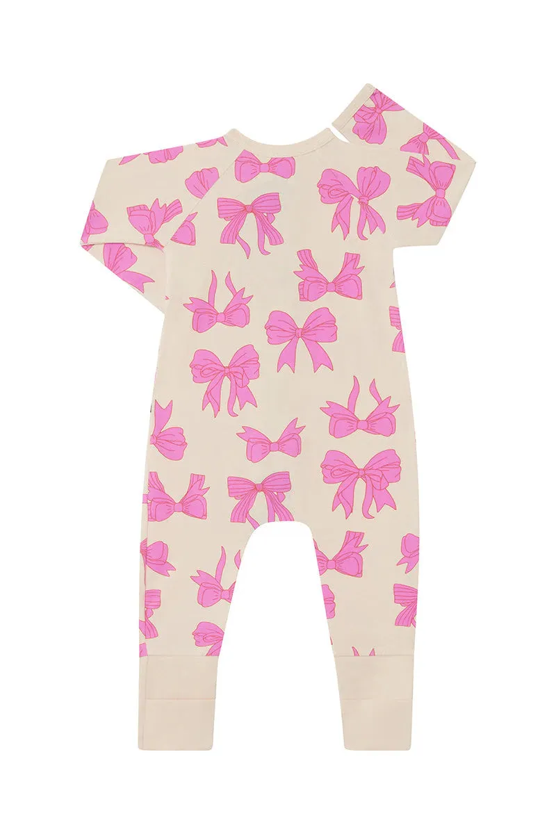 Bonds Zip Wondersuit - Bow-Tiful Bows Pink