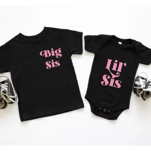 Breeze Big Sis & Lil' Sis T-Shirt & Bodysuits- Black/Pink