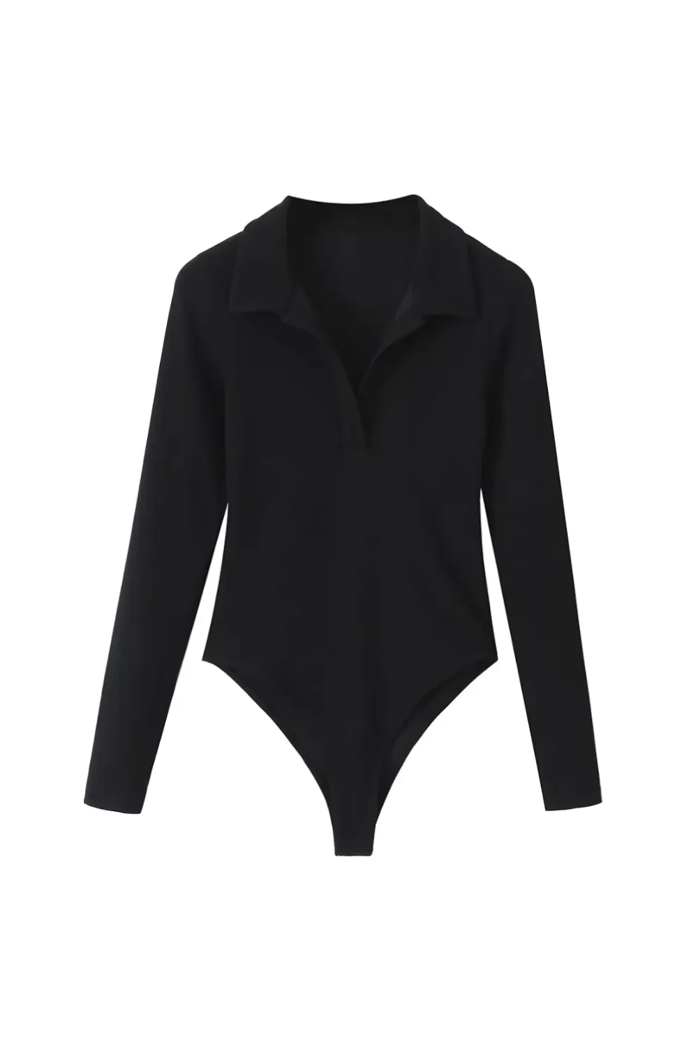 'Brenda' Collared Long-sleeved Bodysuit (3 Colors)