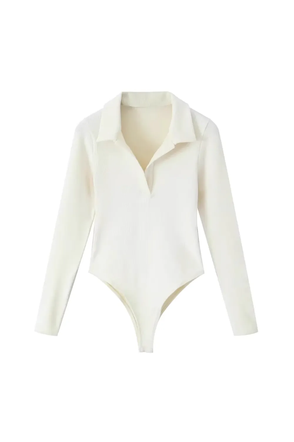 'Brenda' Collared Long-sleeved Bodysuit (3 Colors)