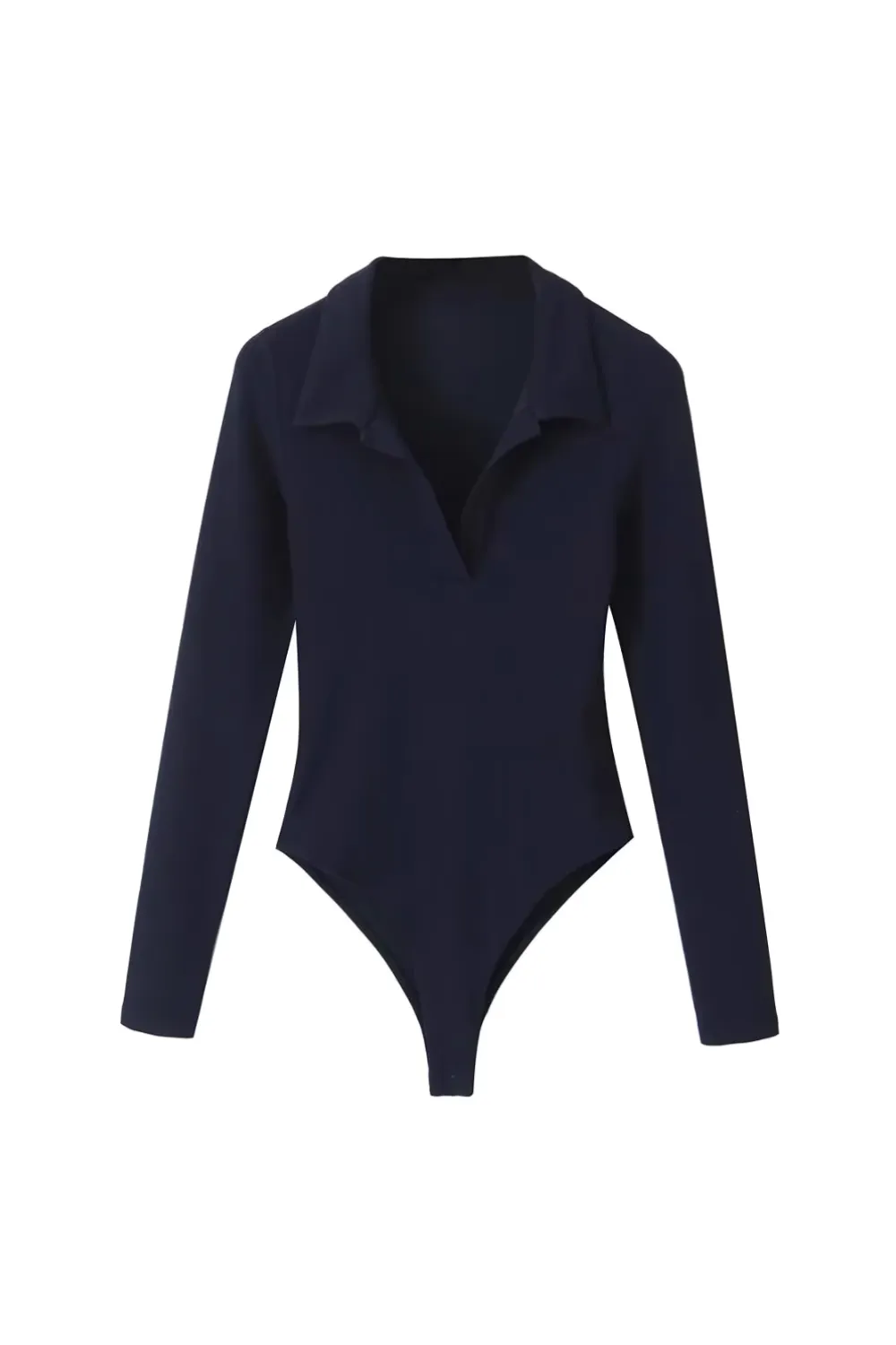 'Brenda' Collared Long-sleeved Bodysuit (3 Colors)