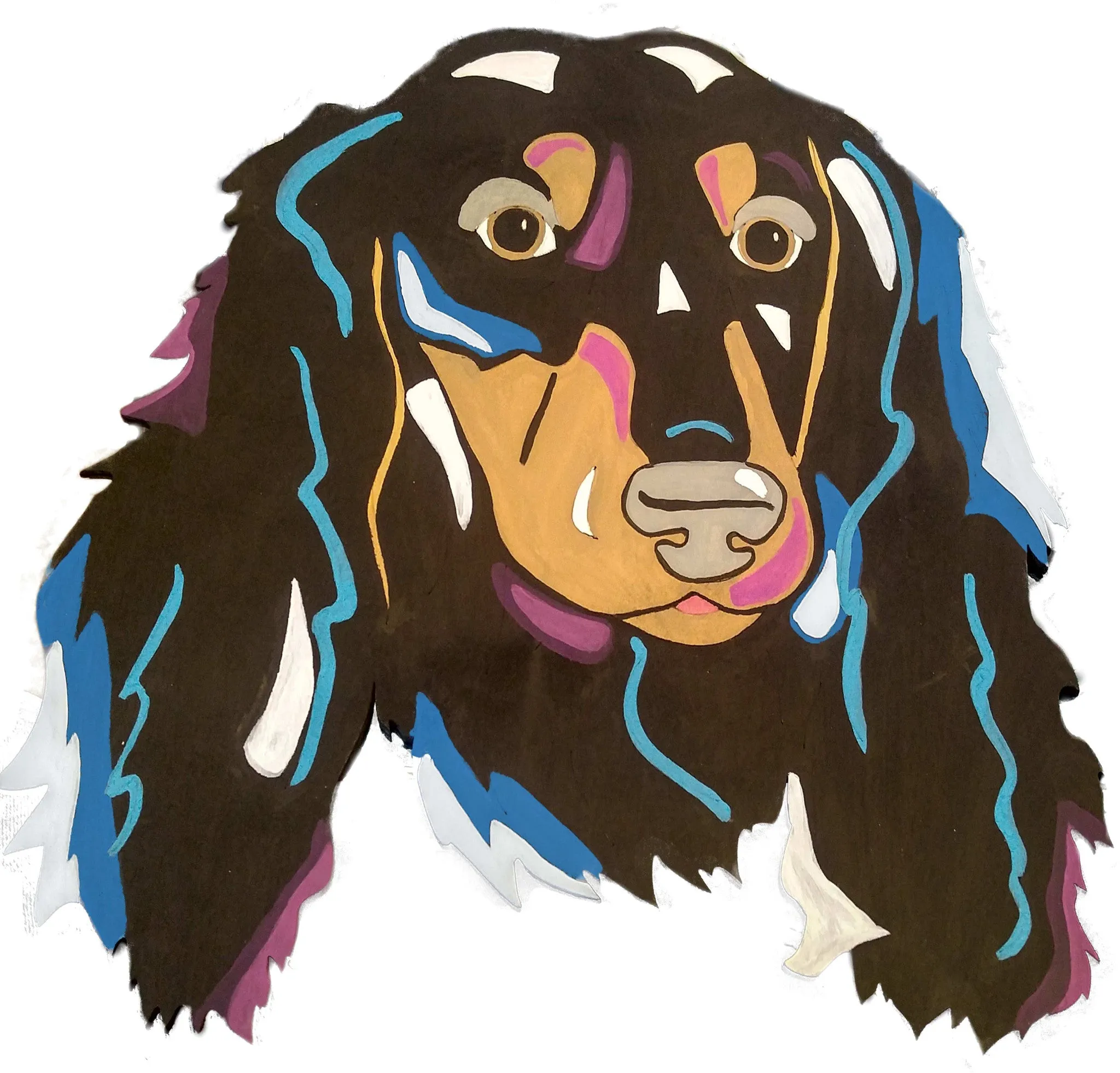 Dachshund Long Haired-DIY Pop Art Paint Kit