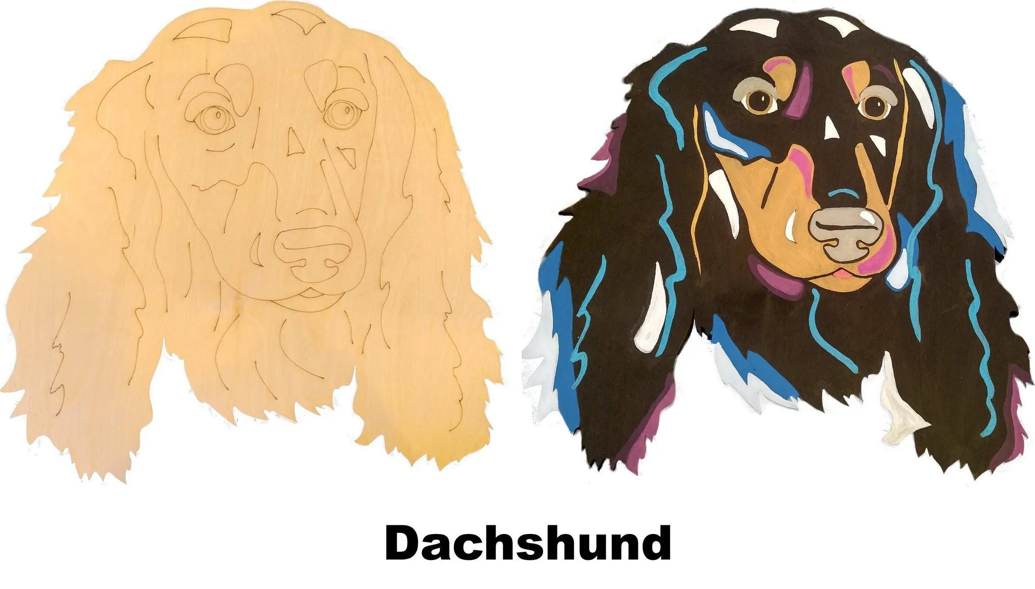 Dachshund Long Haired-DIY Pop Art Paint Kit