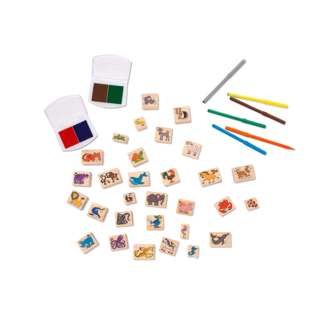 Deluxe Wooden Stamp Set - Animals