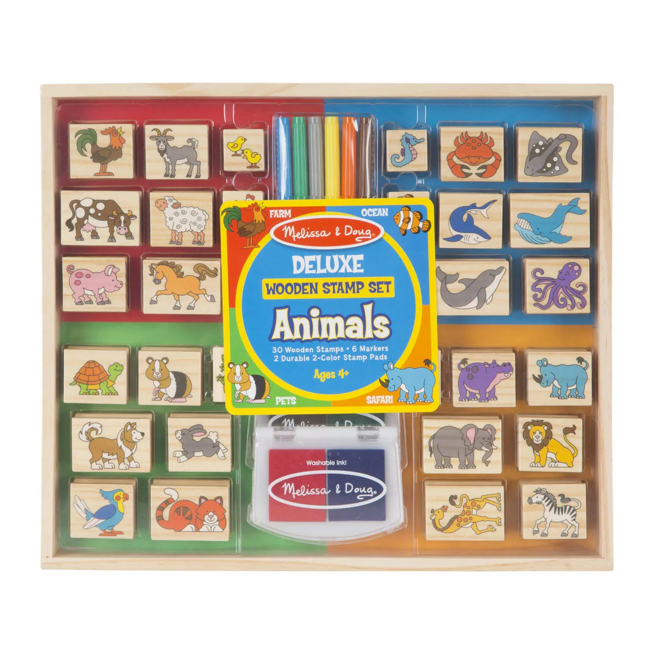 Deluxe Wooden Stamp Set - Animals