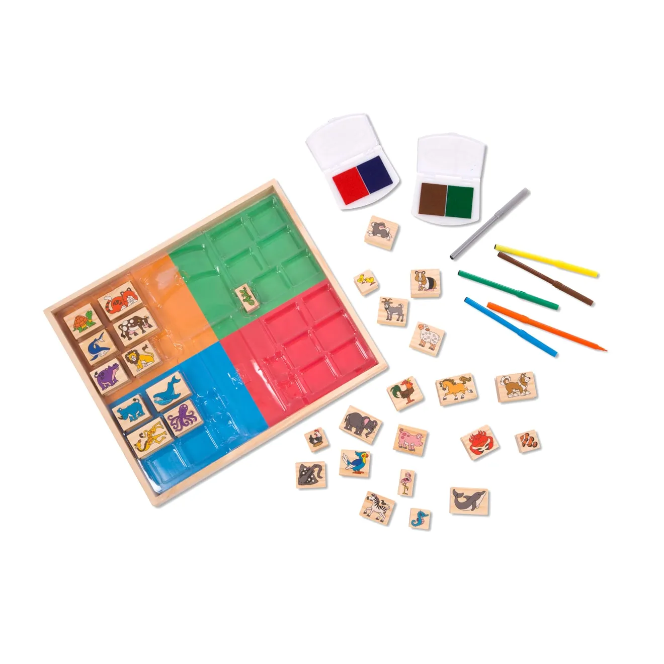 Deluxe Wooden Stamp Set - Animals