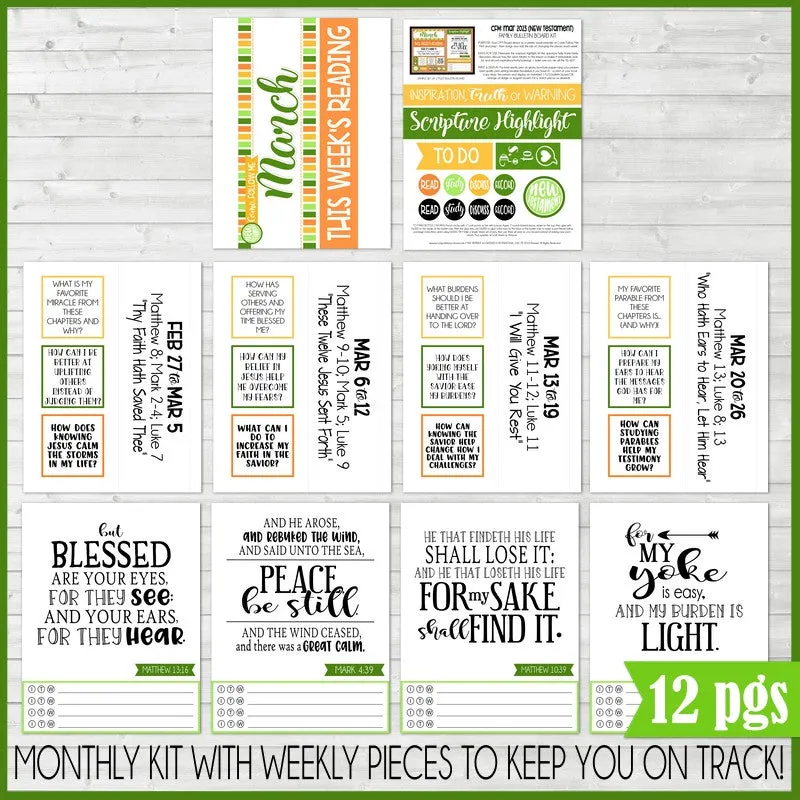 DISCOUNTED {ANNUAL BUNDLE: JAN-DEC} 2023 CFM New Testament Family Bulletin Board Kit (PRINTABLE)