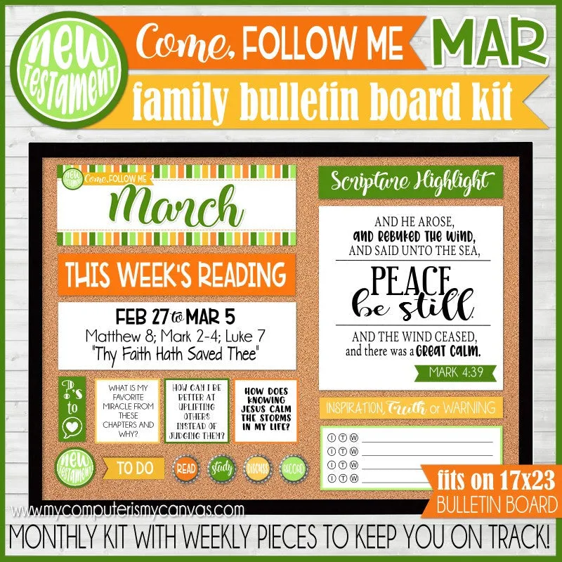 DISCOUNTED {ANNUAL BUNDLE: JAN-DEC} 2023 CFM New Testament Family Bulletin Board Kit (PRINTABLE)