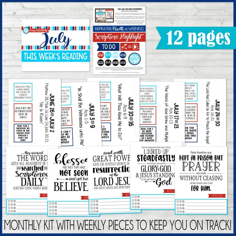 DISCOUNTED {ANNUAL BUNDLE: JAN-DEC} 2023 CFM New Testament Family Bulletin Board Kit (PRINTABLE)