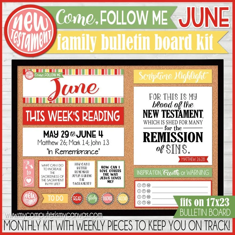 DISCOUNTED {ANNUAL BUNDLE: JAN-DEC} 2023 CFM New Testament Family Bulletin Board Kit (PRINTABLE)