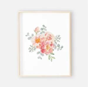 Ella's Dusty Rose Floral Digital Nursery Print 1