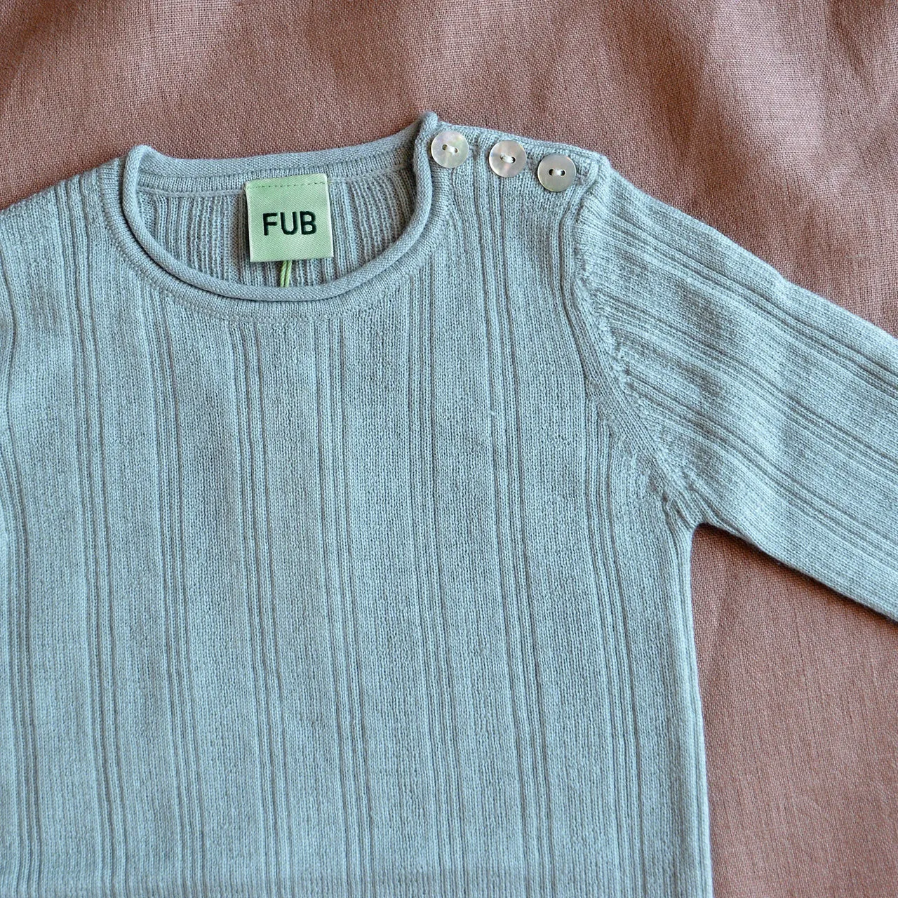 FUB Baby Body Long Sleeve 100% Merino - Pale Sage AW23 (9m-3y) *Last ones