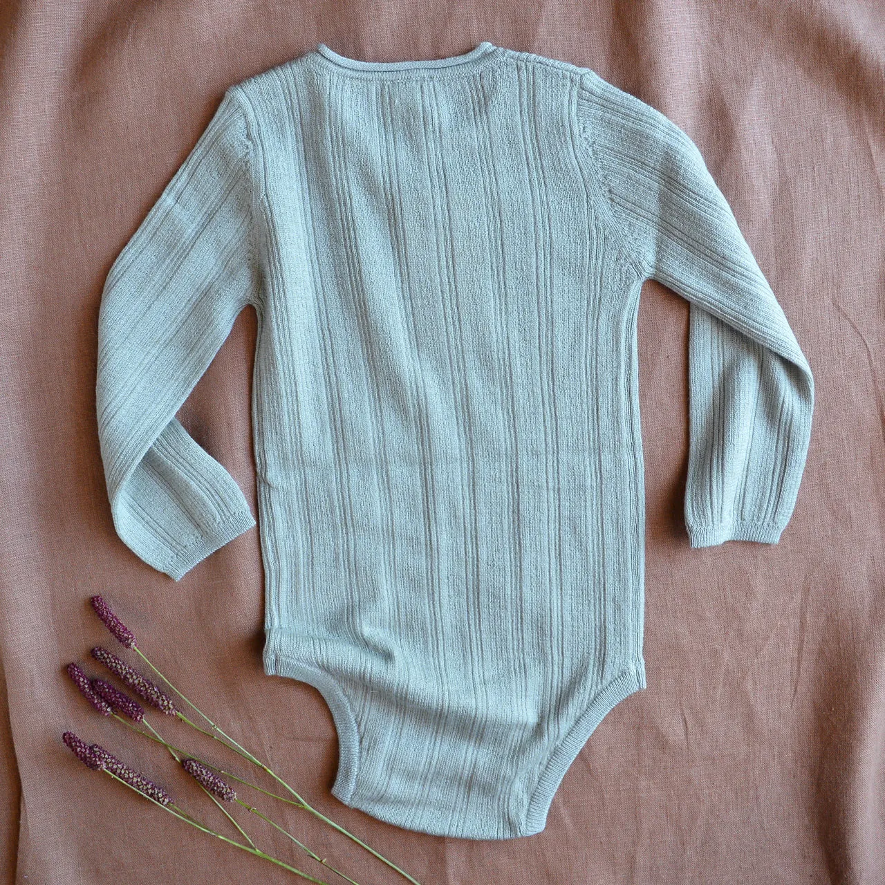 FUB Baby Body Long Sleeve 100% Merino - Pale Sage AW23 (9m-3y) *Last ones