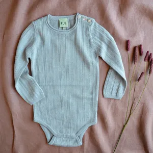 FUB Baby Body Long Sleeve 100% Merino - Pale Sage AW23 (9m-3y) *Last ones