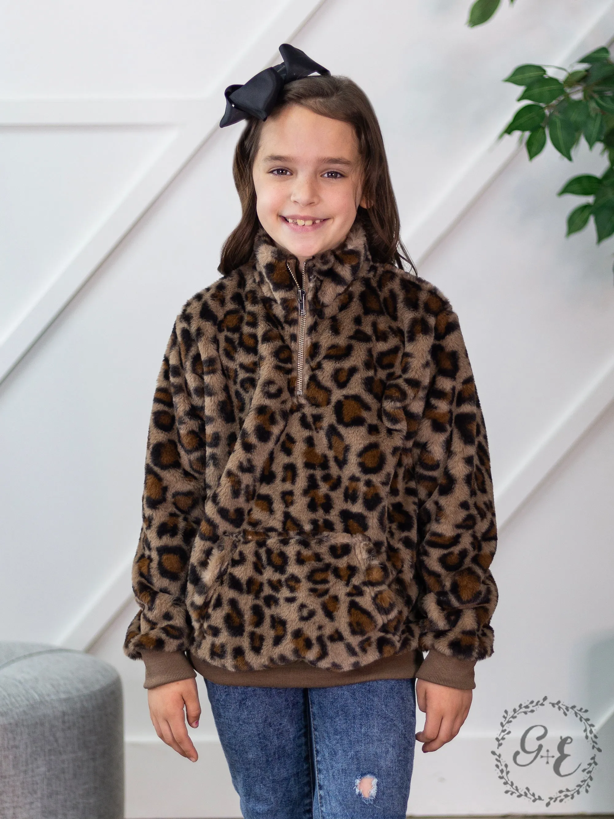 Girls Untamed Leopard Sherpa with Pocket