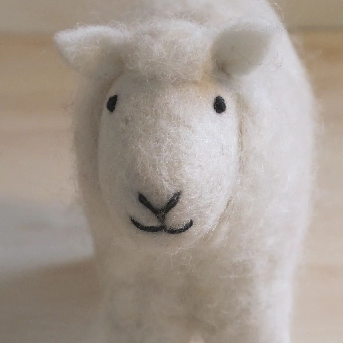 Hand Felted White Sheep - Small