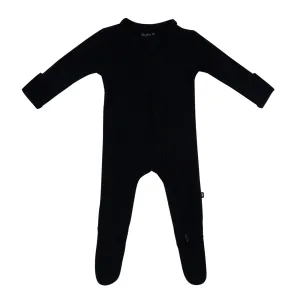 Kyte Baby- Ribbed Zip Footie : Midnight