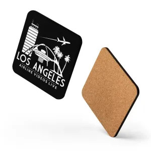 LOS ANGELES RETRO (BLACK) Cork-back coaster