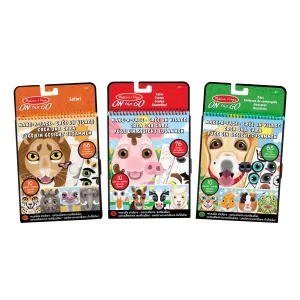 Make-A-Face Reusable Sticker Pad 3-Pack: Safari, Farm, Pets